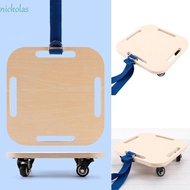 NICKOLAS Kids Sitting Scooter Board, Four-Wheels Pulling Rope Safety Wooden Scooter, Relax Easy To Install Montessori Universal Manual Sport Scooters Kids Ages 3+