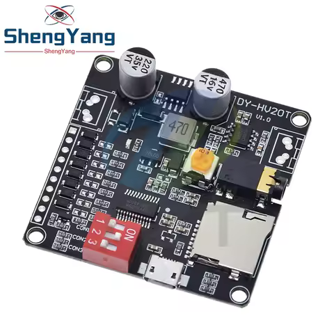 TZT 1/2/5pcs DY-HV20T 12V/24V power supply10W/20W Voice playback module supporting Micro SD card MP3