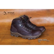 Cool men's safety boots wolf chow chow black/ brown