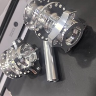 YAMAHA Y15 Y16 ALLOY CUSTOM CNC FRONT & REAR HUB CUSTOM RODA HUB - SILVER (CHROME)