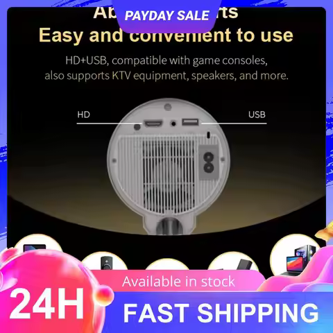 Smart Projector with WiFi and BT Mini Projector Auto Keystone Portable Projector Telescopic Stand fo