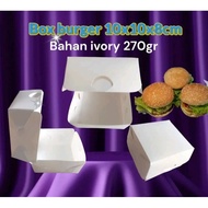 / Burger Box / Burger Box / Burger Packaging Plain White ivory Burger Container, 50 pcs