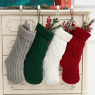 2024New Cross-Border46Centimeter Yarn Knitted Fishbone Christmas Gift Bag Large Christmas Supplies C