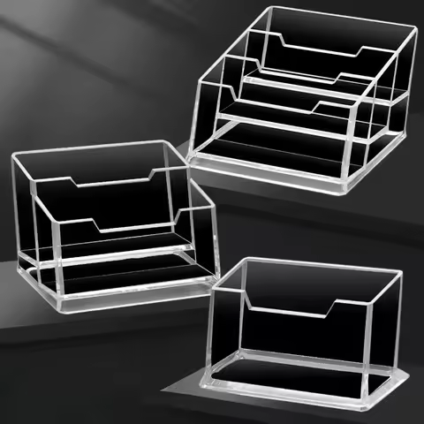 1pcs Clear Desk Shelf Box Storage Display Stand Acrylic Plastic Transparent Desktop Bussiness Card H