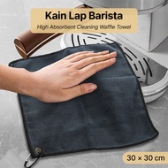 Barista Cleaning Waffle Towel High Absorbent 30x30cm - CT5304B - Black, Brown