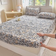 [HOT Cadar] Premium Microfiber Grid Bedsheet Cadar Single/Super Single/Queen/King Size Fitted Bedshe