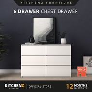 KitchenZ 6 Chest Drawer 3 Layer Storage Big Size - Putih (L120cm) 7003