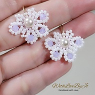 14K Gold-filled Floral Earrings - Lilac Beauty