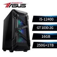華碩平台i5六核獨顯SSD電腦(i5-12400/B660M/16G/GT1030/250G+1T) 虎躍騎士