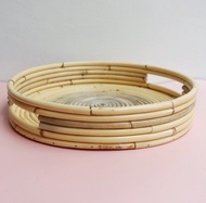 tray bulat rotan - baki rotan - nampan rotan