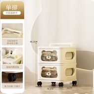 卡通小熊可透視收納推車 客廳玩具零食櫃 置地抽屜式收納櫃（平行進口）（快遞送貨上門）