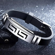 1PC Silicone Buckle Bracelets Bangle Fashion Cool Wristband Jewelry Womens Mens Cross Stainless Steel