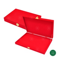 กล่องกำมะหยี่ กล่องใส่เครื่องประดับ กล่องใส่พระ กล่องใส่ทอง ใส่ของชำร่วย โชว์ของมีค่าและเก็บรักษาของมีค่า ขนาดกล่อง 8x12x1.5 นิ้ว