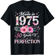 50th Birthday Gifts Men Women 50 Years Old Vintage 1975 T-Shirt Women Men Clothing Streetwear Graphi