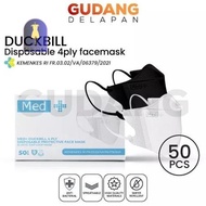 Masker Med+ Duckbill 4ply Disposable Face Mask Kesehatan Sekali Pakai