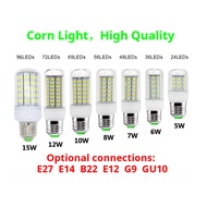 [110V/220V Voltage Optional] E12 E14 E27 B22 G9 GU10 LED Corn Lamp Transparent Cover 5W-15W 5730 Hou