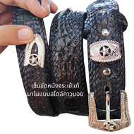Belt And Buckle Made From Crocodile