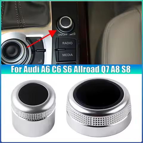 For Audi A6 C6 S6 Allroad Q7 A8 S8 Multimedia MMI Volume Knob Rotary Button Switch Setting Navigatio