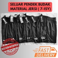 SELUAR PENDEK BOLA BUDAK HITAM. SELUAR FUTSAL.