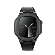 【Golden Concept】【結帳享優惠】 Apple Watch 45mm 錶殼 黑色錶框 黑色皮革錶帶 ROL45-BK-BK