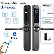 Bluetooth Wifi Sliding Gate lock Waterproof Fingerprint Door lock Outdoor gate opener TTLOCK Electri