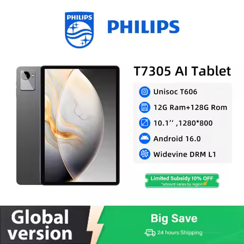 [World Premiere] Philips 10.1inch Tablet Android 16 4+8GB RAM 128GB Unisoc T606 octa-core 4G VoLTE G