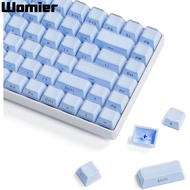 WOMIER Crystal Jelly Keycaps, OEM Profile 113 Keys Custom Pink/Blue Keycaps, Letter Side Engraving K