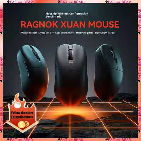 RAGNOK Wireless Bluetooth Mouse for Esports FPS Lightweight Office Gaming Mouse 8K Return Rate Magne