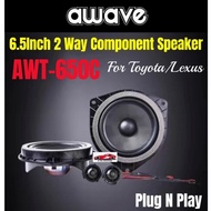 Awave AWT-650C 6.5Inch 2-Way Component Speaker Plug N Play For Toyota Lexus