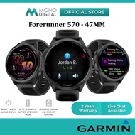 GARMIN FORERUNNER 570 47MM GPS RUNNING SMARTWATCH WITH UP TO 18 HOURS OF BATTERY LIFE IN GPS MODE / 