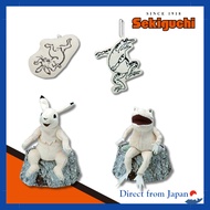 Sekiguchi Chōjū Giga Plush Toy - Frog (White) & Rabbit (Black) & Rabbit Plush Badge & Frog Pen Case