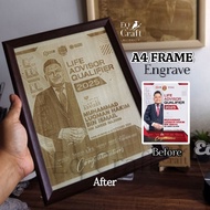 Wooden photo custom made laser engrave ukiran laser by EQ.Craft
