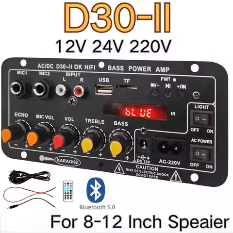 D30 D10 Amplifier 12V24V High Power Amplifier With Bluetooth With Digital Display Car Audio