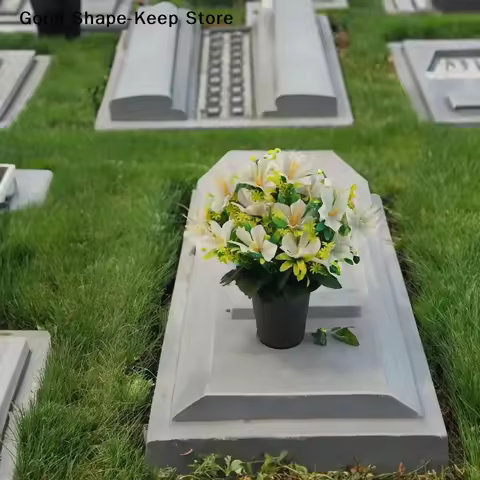 daily2Pcs Memorial Cemetery Flower Pots Durable Grave Vases for Graveyard Tombstone Decoration Funer