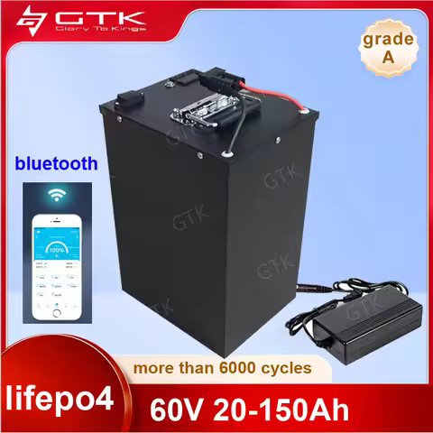 GTK 100Ah 60V 60Ah 80Ah 30Ah 60V 40Ah 150Ah 120Ah lifepo4 Lithium battery pack with Bluetooth APP BM