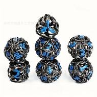 [Fast Shipping]] Metal Rattan Hollow Dice Cthulhu Running Group Multi-Sided Digital Color Role Playi