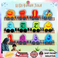 Mainan Kereta Api Jawi Huruf Abc Number Train Educational Jawi Alphabet Train Toy Kanak-Kanak Belaja