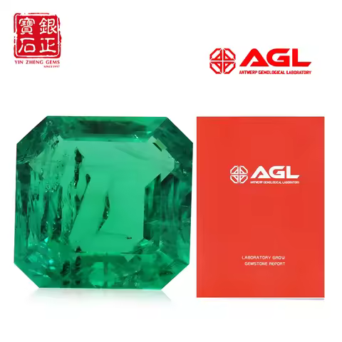 Special Hydrothermal Colombia Emerald Asscher Shape Lab Grown Emerald With AGL Certificate For Earri