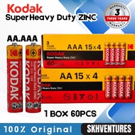 Bateri Kodak AA & AAA Tahan Lasak/Kodak Super Heavy Duty Zinc Battery AA & AAA 1.5V [1Box-60Pcs]
