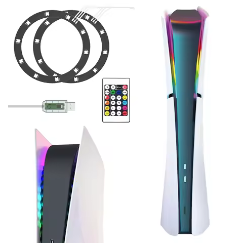 RGB LED Light Strip for PS5/PS5 Slim RGB Led Strip Light Ring Kit Decal Decoration Accessories for P