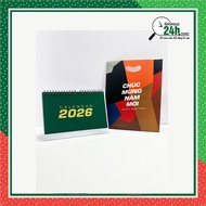 Desk Calendar A5 2026 - Mini Calendar 2026 with bag with lunar Calendar and notes, plus paper sticke