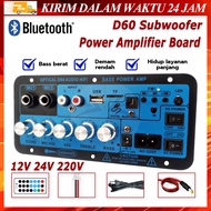 D60 Amplifier Board Audio Bluetooth USB Radio TF FM DIY Subwoofer Karaoke Power Stereo Bass Audio Papan  Amplifier Power Bass Karaoke Amplifier Board Audio Bluetooth Karaoke Remote Control