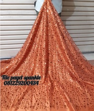 Kain bahan brokat tulle tille tile tule full payet tulle sequin squence sparkle.