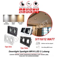 MATA MR16 2-Eye LED Spotlight Downlight - 3W 5W 7W 12W Ceiling Spotlight Can Change Bulbs for Home, 