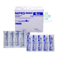 (Box Of 100 Pieces) NIPRO Syringe 5ML Used For Sucking Liquids