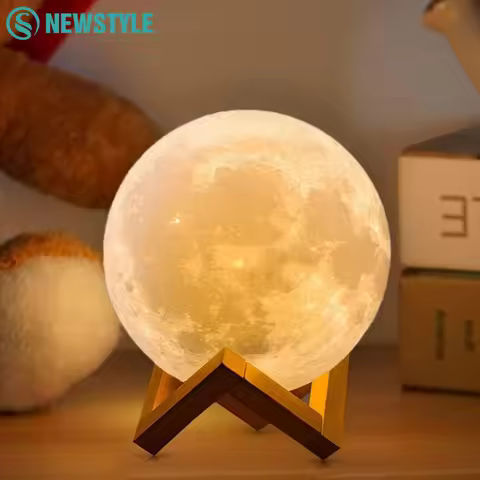 16 Colors LED Night Light For Kids 3D Printing Moon Light Remote Touch Control Moon Lamp For Kid Fri