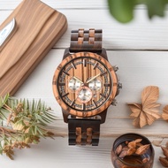 [Hot-Selling] Men's Quartz WATCH Domineering Multi-Kinetic Sports WATCH Sandalwood WOOD WATCH Wooden