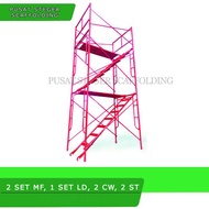 DUA SET SCAFFOLDING SATU SET LADDERFRAME DUA TANGGA DUA CATWALK SCAFOLDING STEGER ESTEGER KAPOLDING