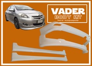 ชุดแต่งรถยนต์สเกิร์ตรอบคัน หน้า หฃัง ข้าง VIOS2007-2012 ทรง V1 งานไทยเข้ารูปติดตั้งง่าย(งานดิบ)