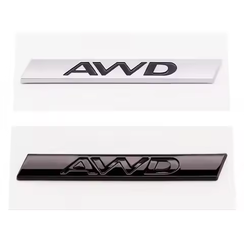 3D ABS Silver Black AWD Logo Emblem Car Rear Trunk Badge Decal For Jaguar XE XJL F-PACE AWD Sticker 